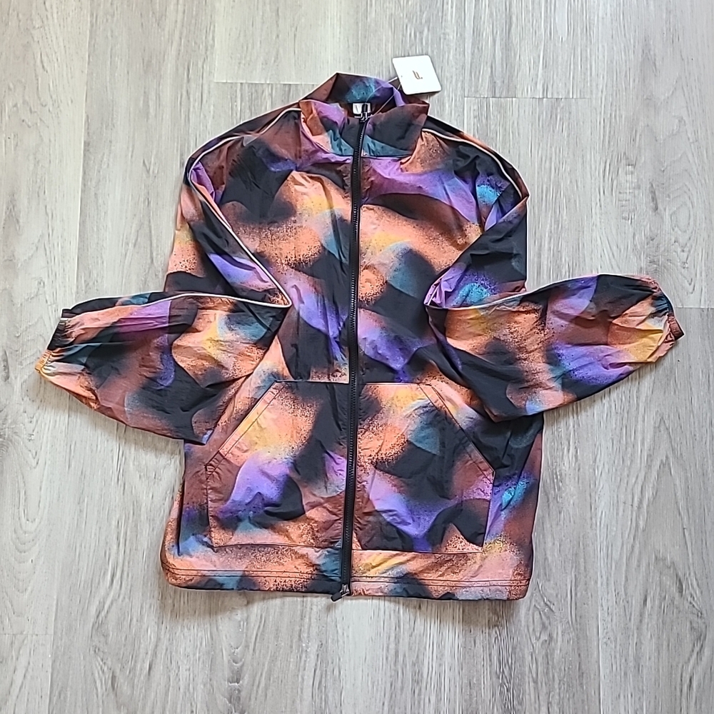 NWT Fabletics Windbreaker Multicolor Lightweight Jacket Size M